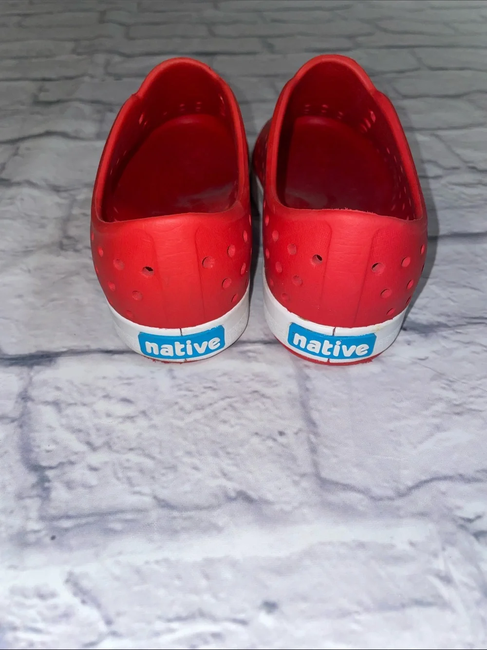 Native Shoes Jefferson Red and White size 13